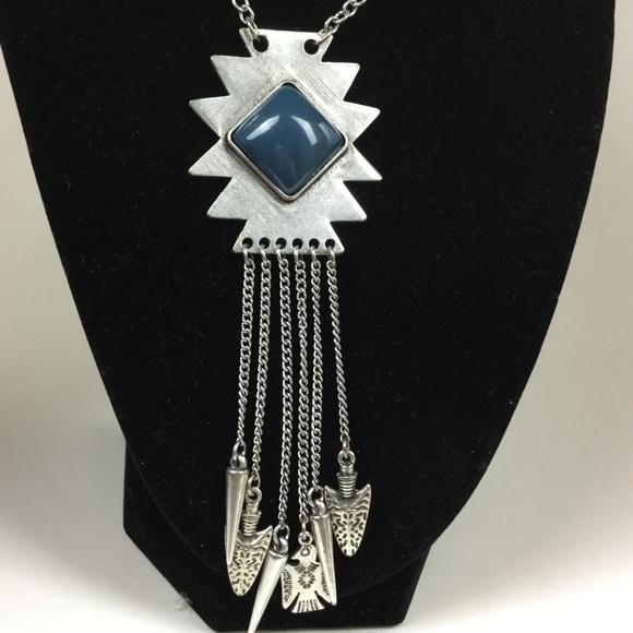Boho / Native Long Statement Necklace - Picture 1 of 6